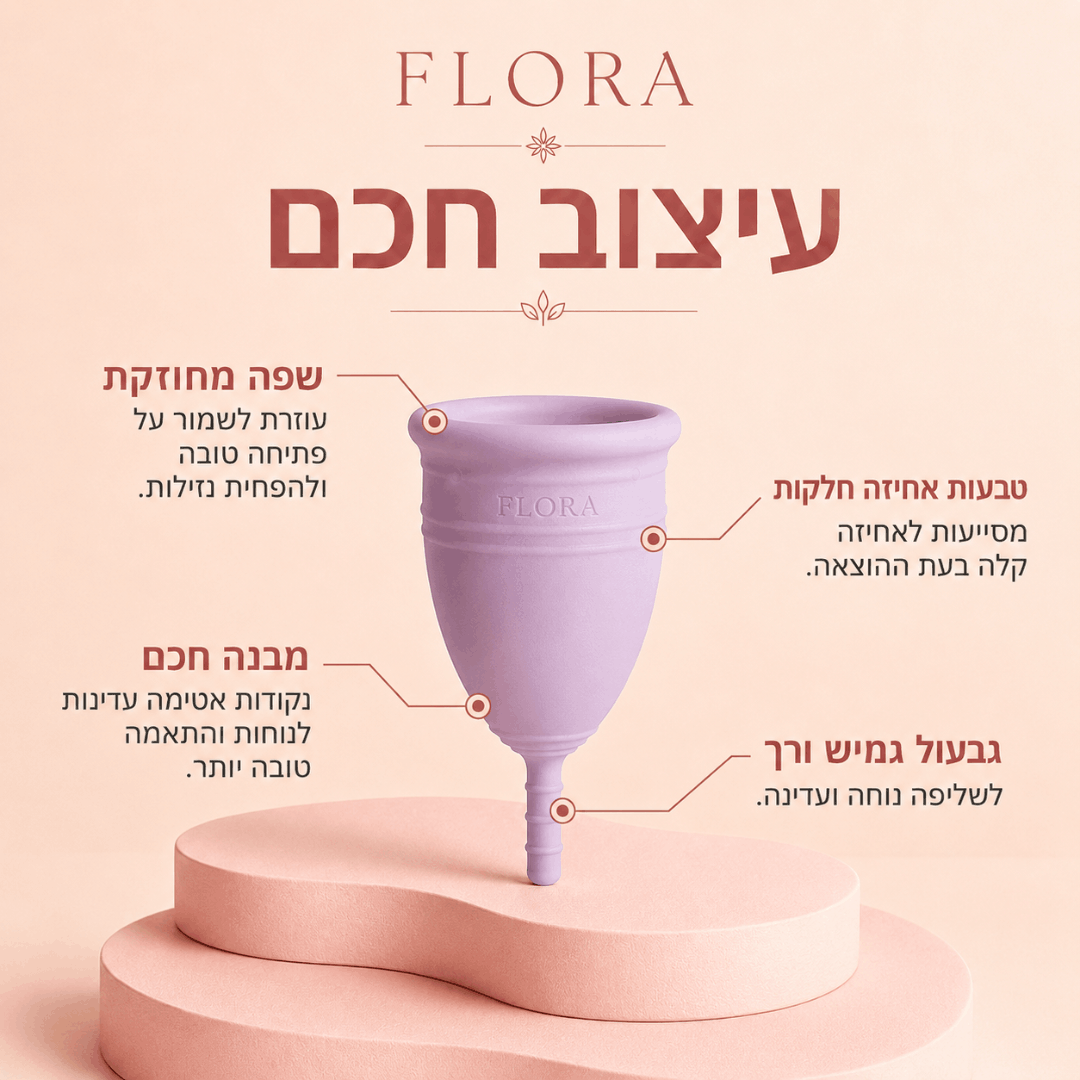 גביעונית Flora מסיליקון רפואי - לנוחות חופש וביטחון בימי המחזור